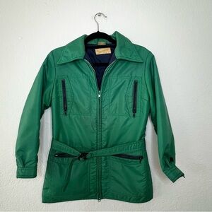 VTG 90’s Descente Ski Jacket Green Iridescent Belted - Women’s US Size 14 EU‎ 42